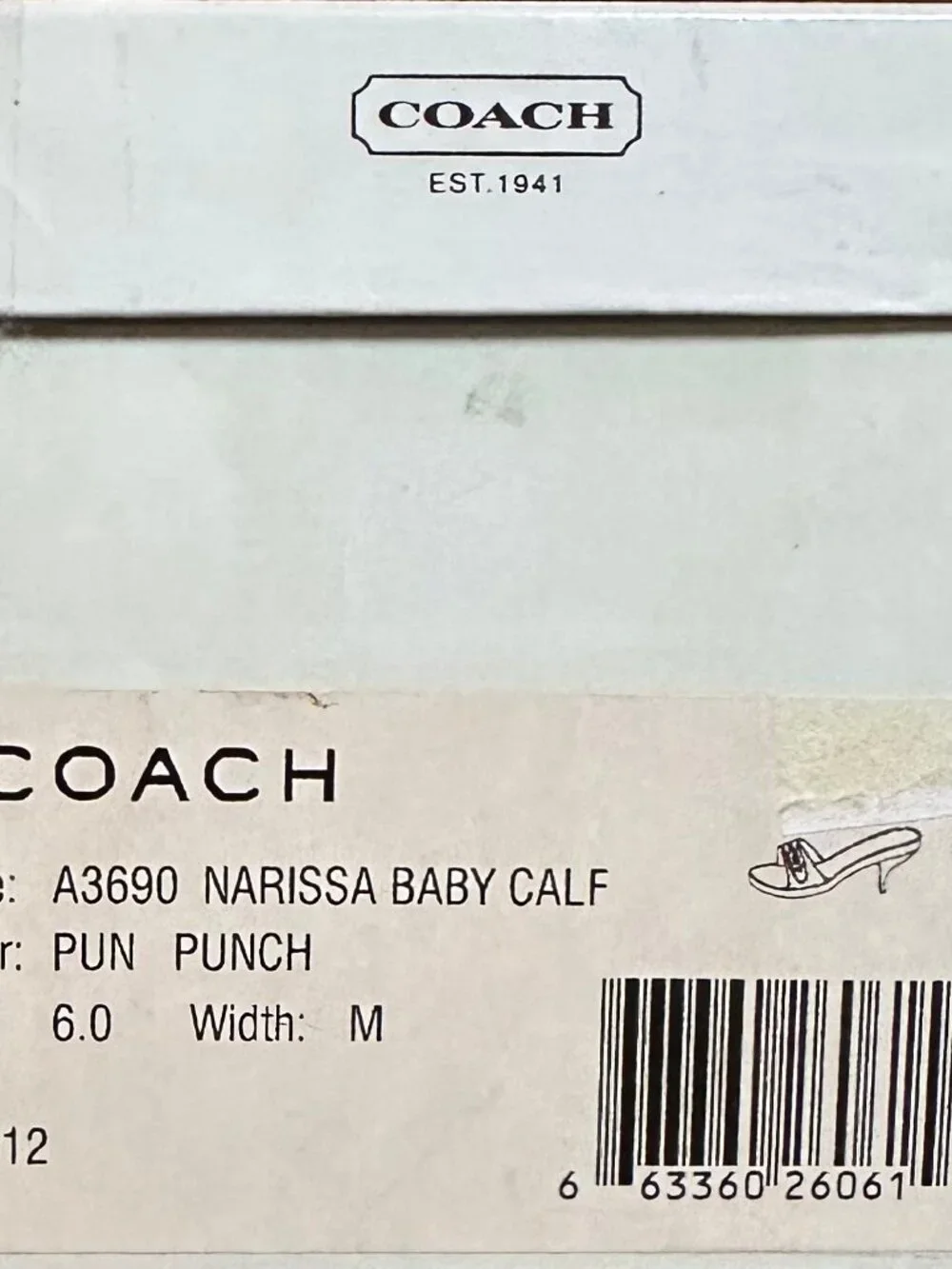 Coach Narissa Baby Calf Kitten Heel Slides, size 6 med, color Punch - Picture 5 of 5